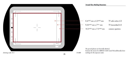 ARRI R16 TV/1:66 Combo Groundglass for SR or 416 Cameras