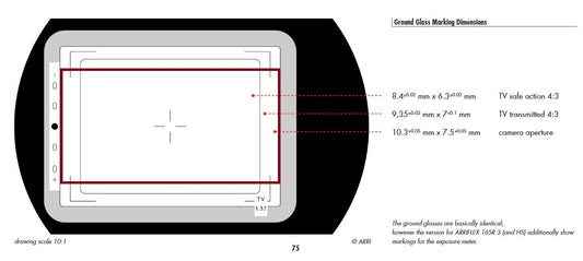 ARRI R16 TV/1:85 Combo Groundglass for SR or 416 cameras
