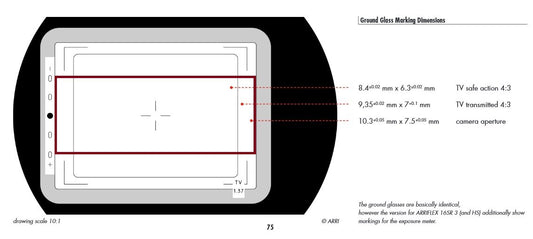 ARRI R16 TV/2:35 Combo Groundglass for SR or 416 Cameras