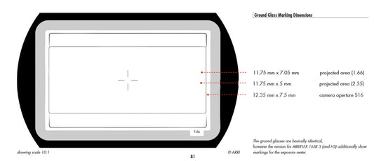 ARRI S16 1:66/2:35 Combo Groundglass for SR or 416 Cameras