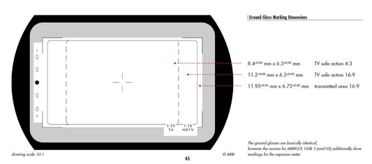 ARRI S16 1:78/1:33 Combo Groundglass for SR or 416 Cameras